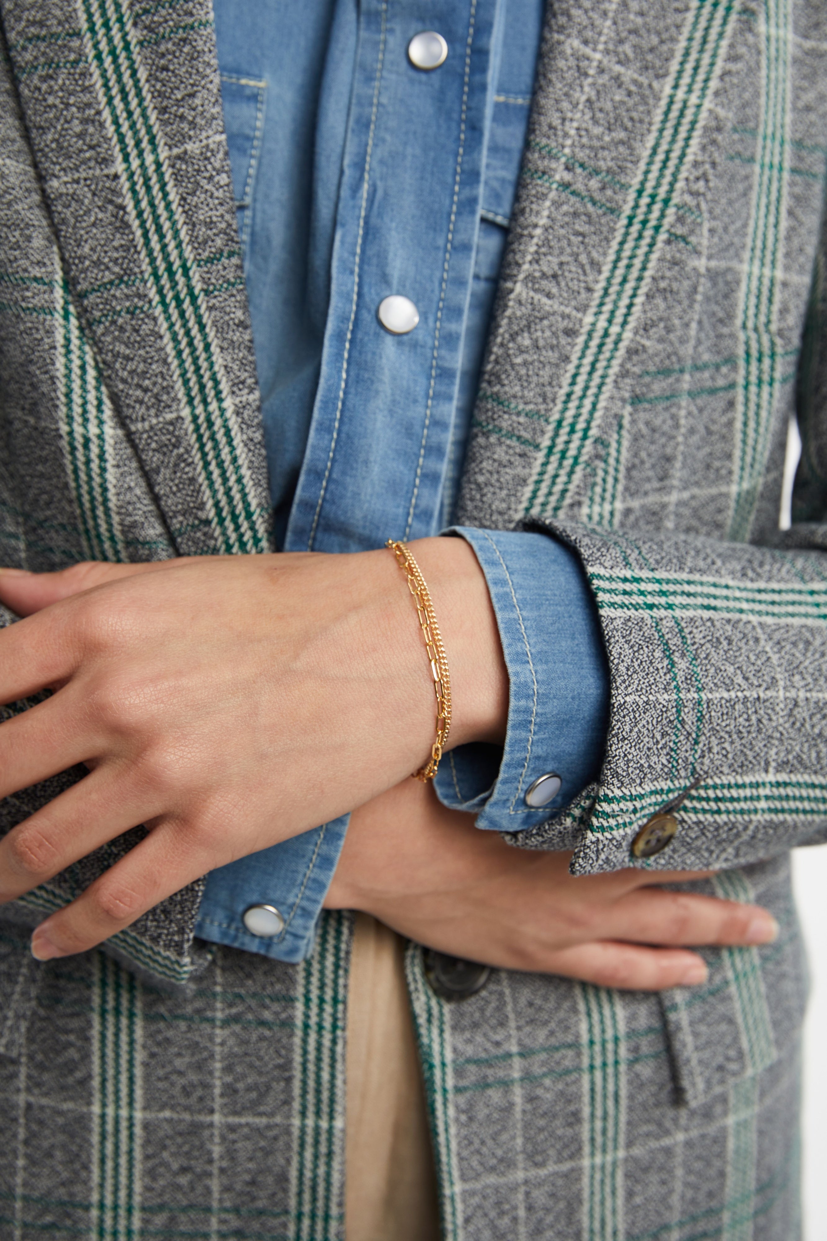 Intermix - Layered Chain Bracelet - 