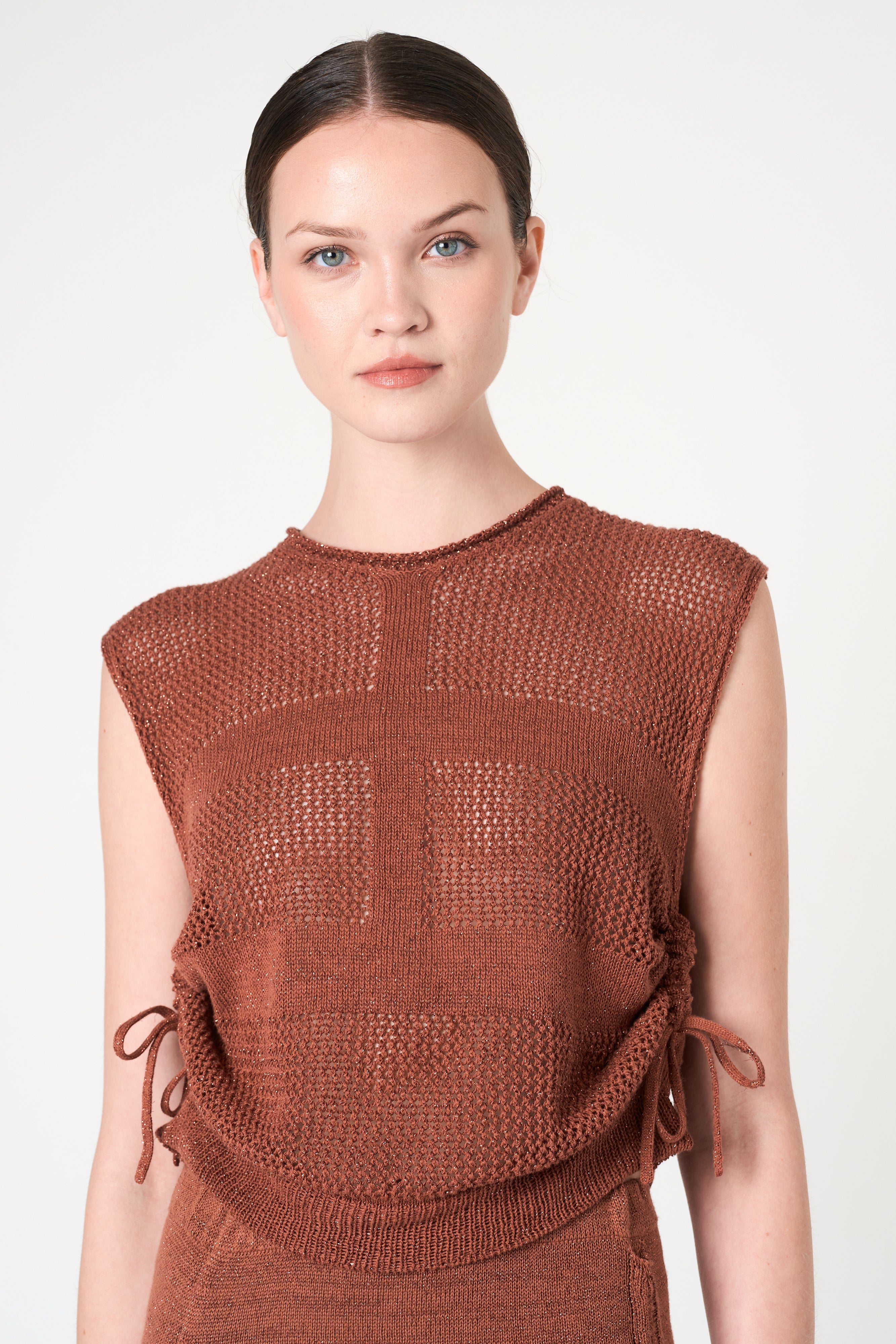 Intermix - Luxe Sleeveless Top in Brick - 
