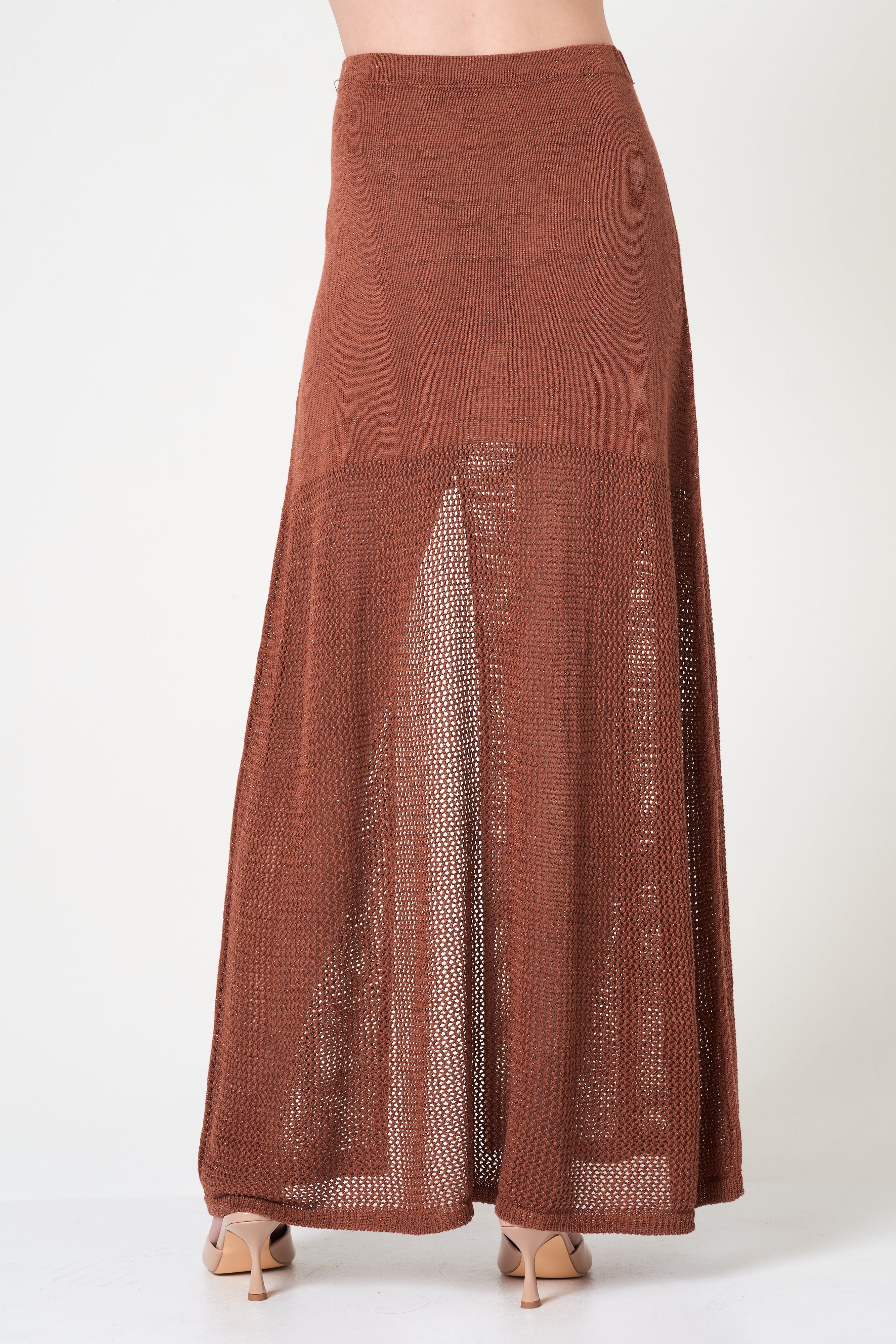 Intermix - Luxe Long Skirt in Brick - 