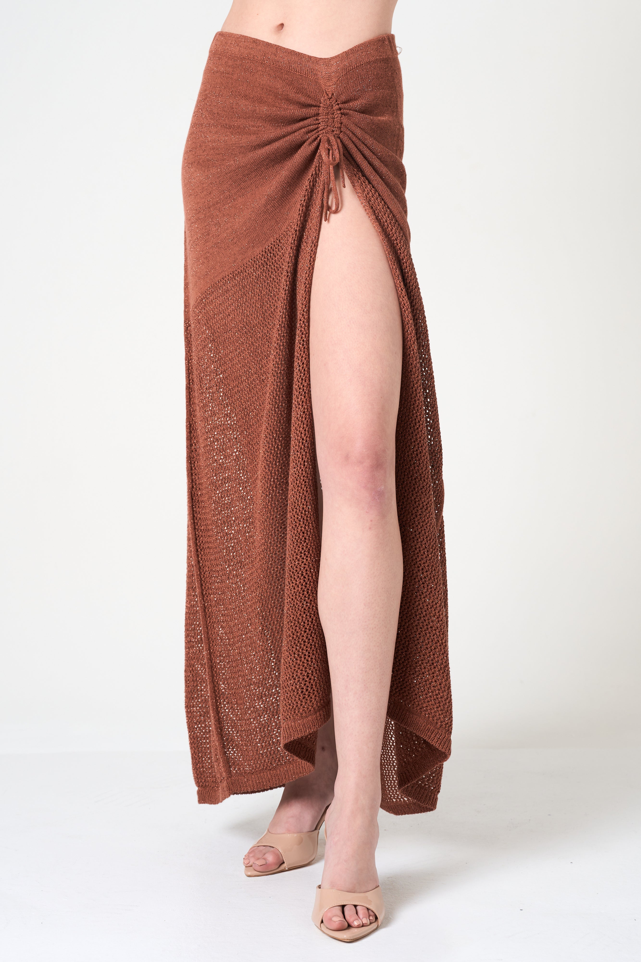 Intermix - Luxe Long Skirt in Brick - 