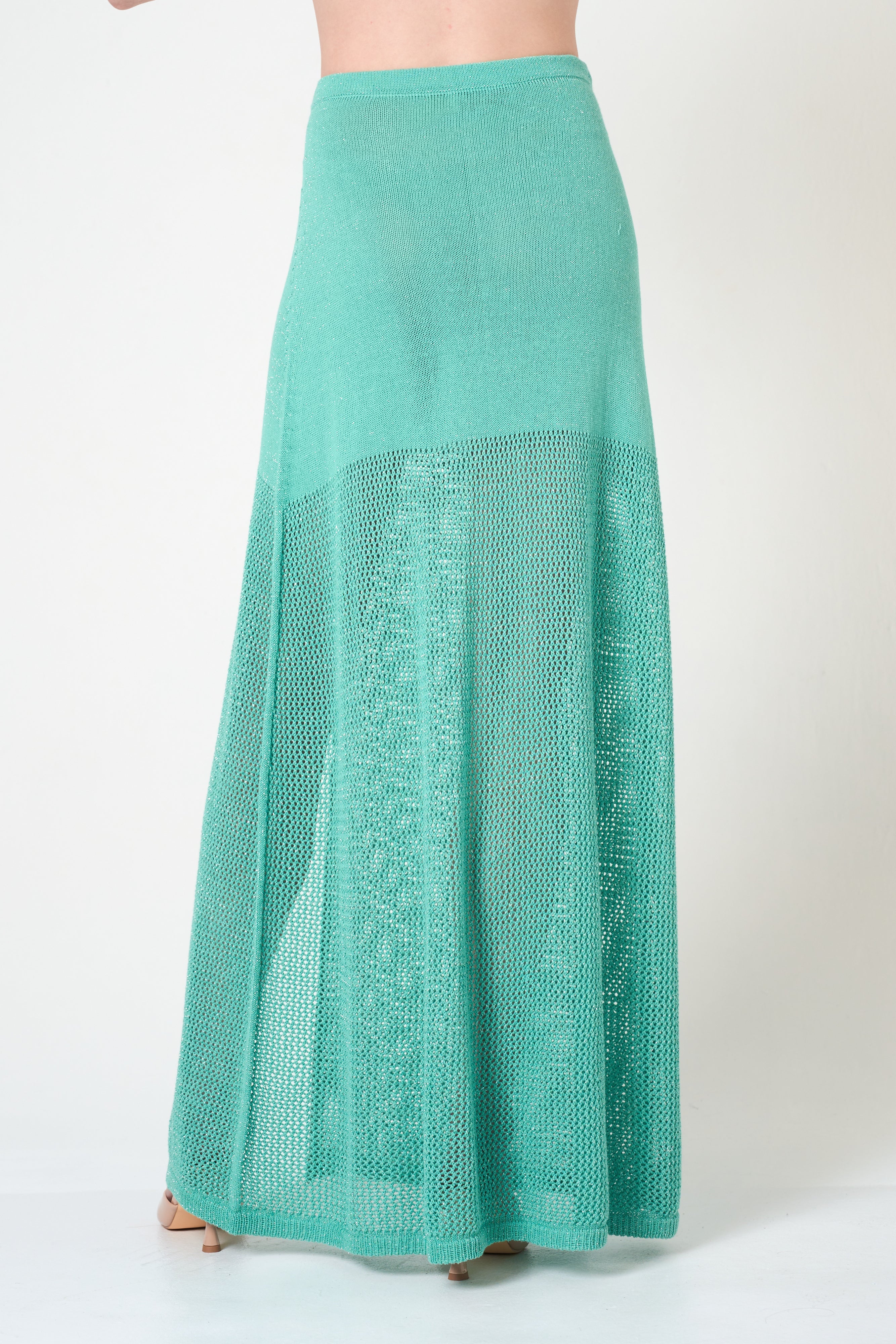 Intermix - Luxe Long Skirt in Aqua - 