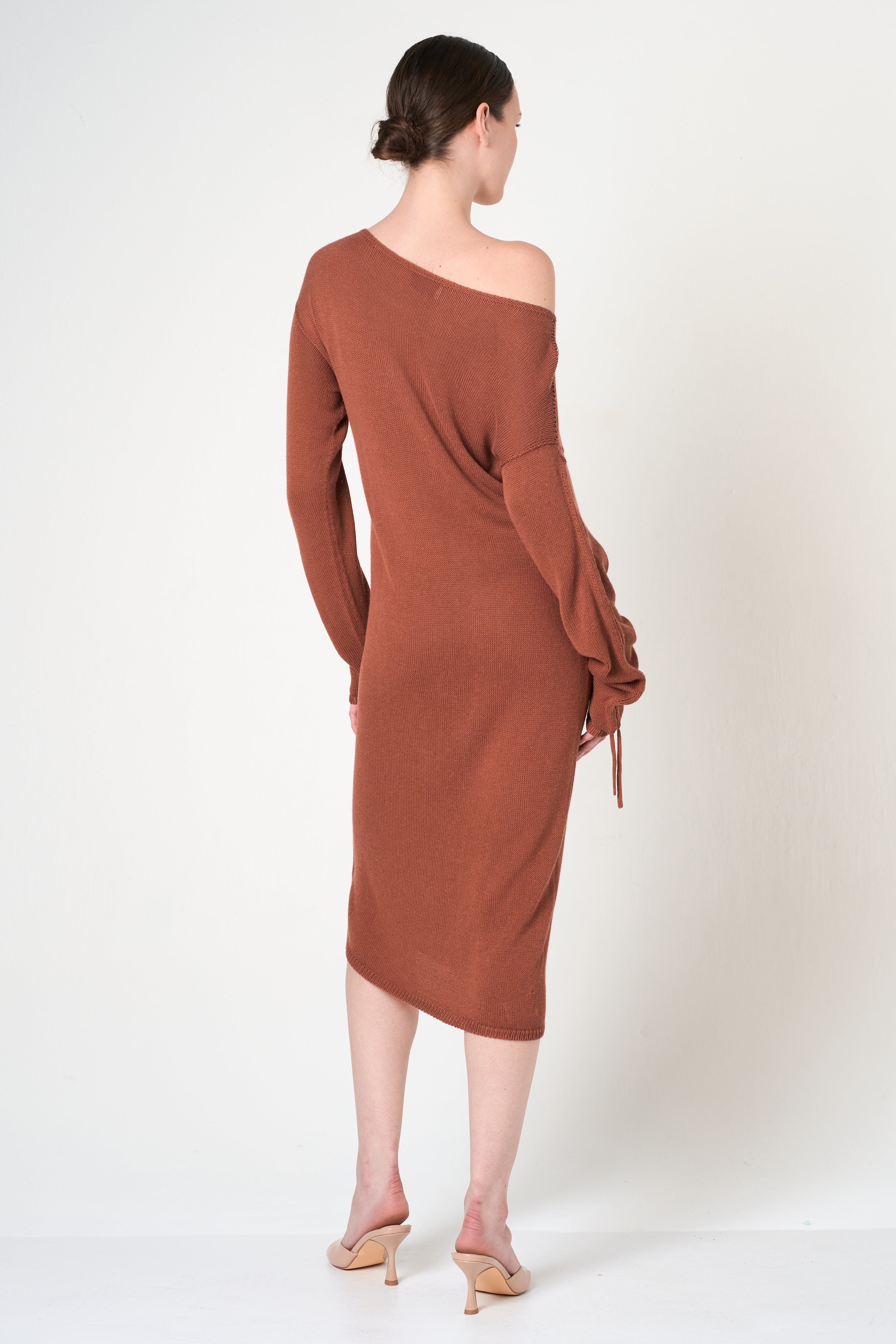 Intermix - Long Sleeve Dress in Brick - 