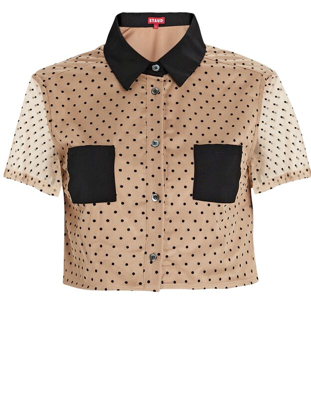 Hillary Cropped Dot Tulle Shirt