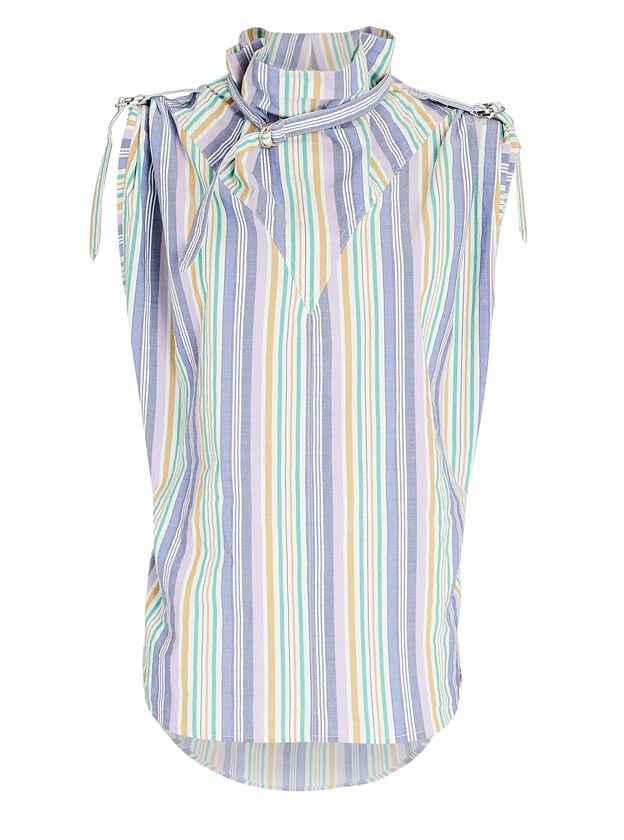 Tarlame Striped Cowlneck Top