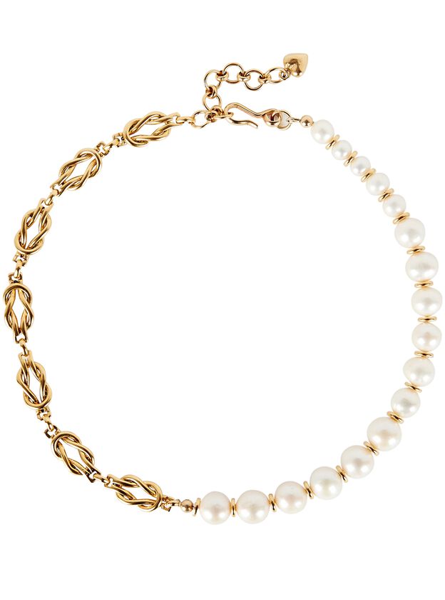 Spencer Pearl Chain-Link Necklace