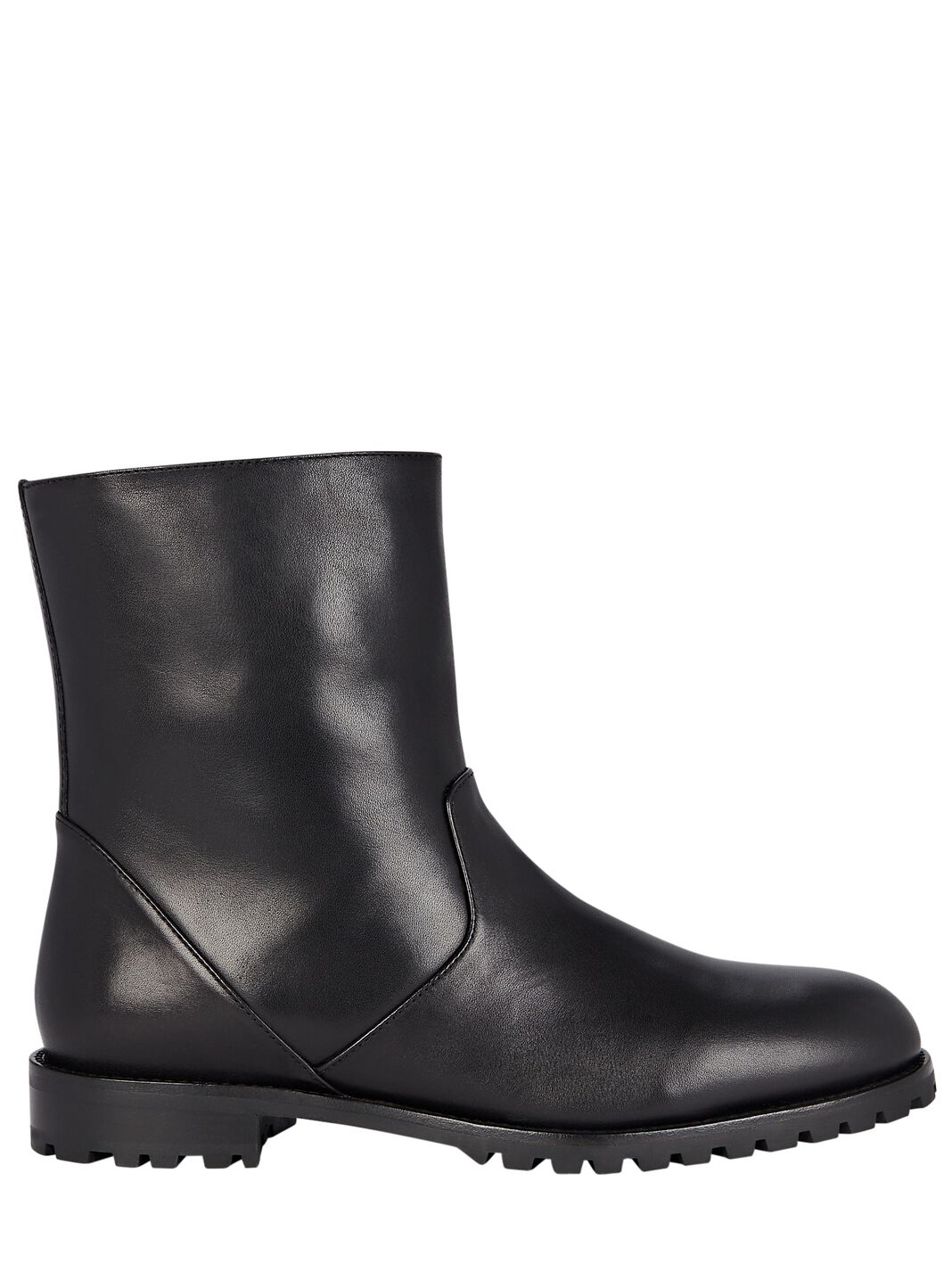 Motosa Leather Flat Ankle Boots
