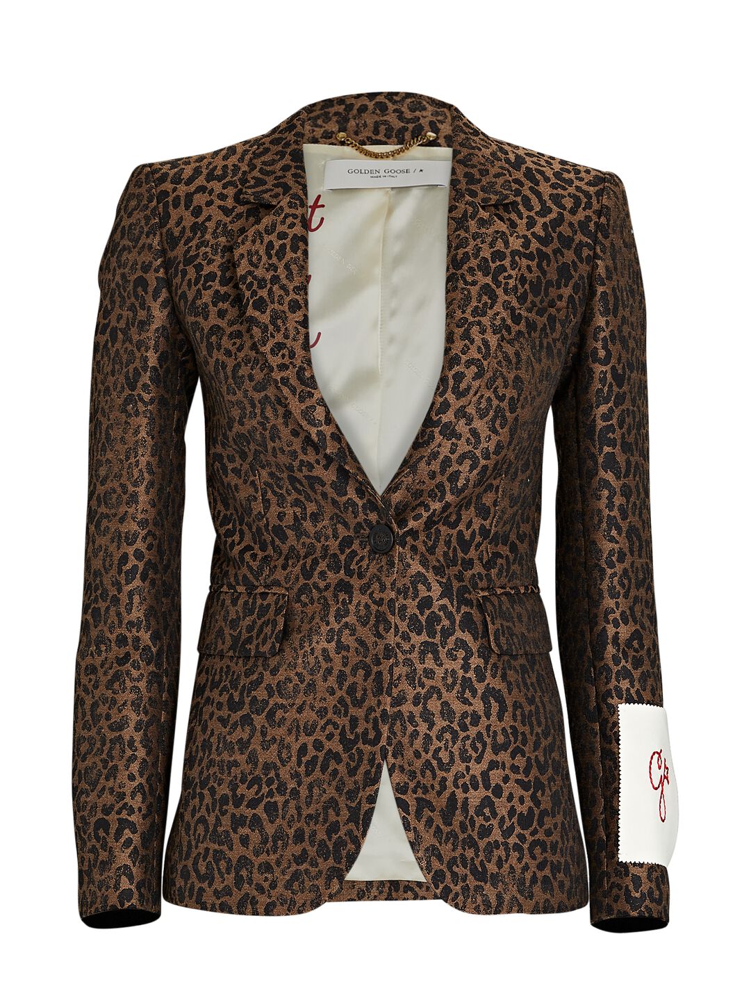 Leopard Wool-Blend Blazer