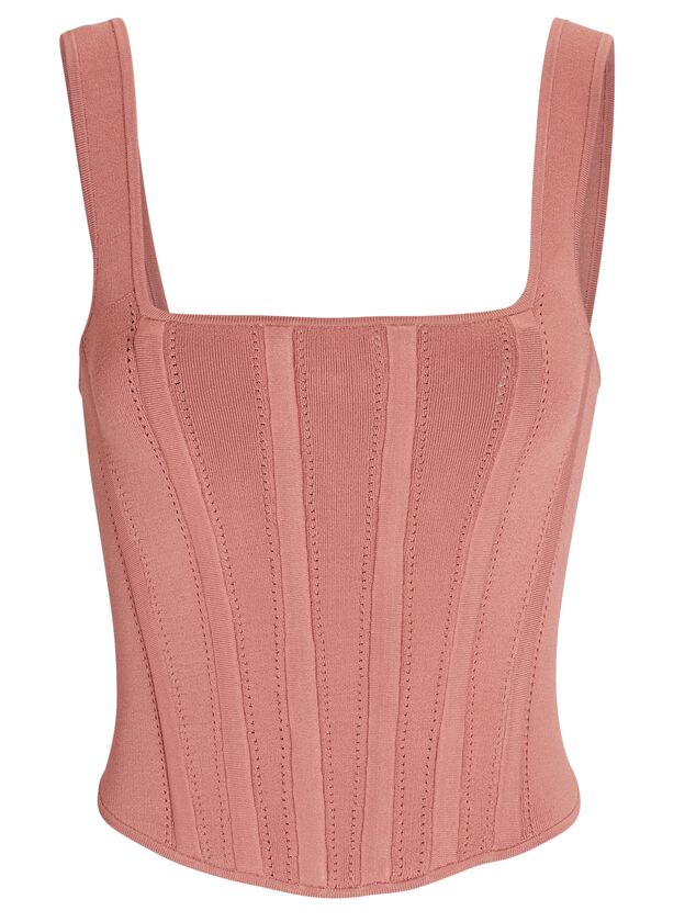 Pointelle-Trimmed Corset Top