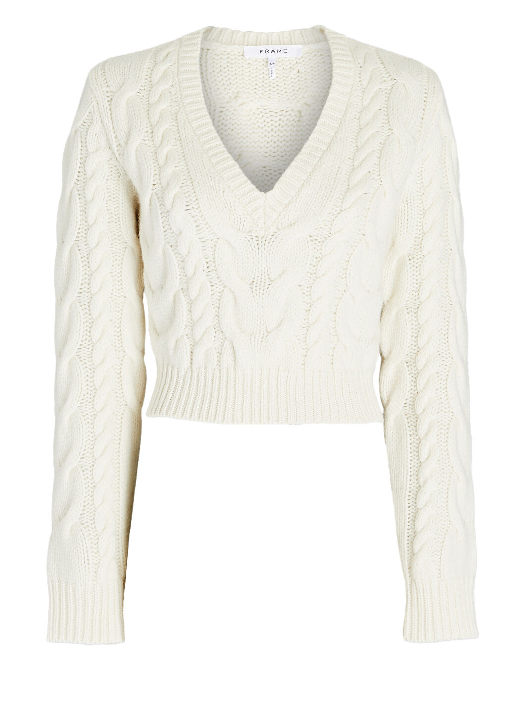 Cable-Knit Merino Wool Cropped Sweater