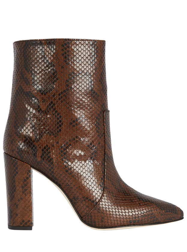 Python Embossed Leather Booties