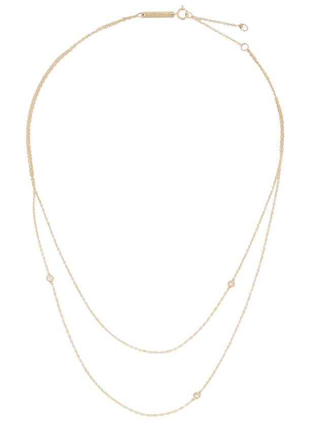 Layered Diamond Chain-Link Necklace