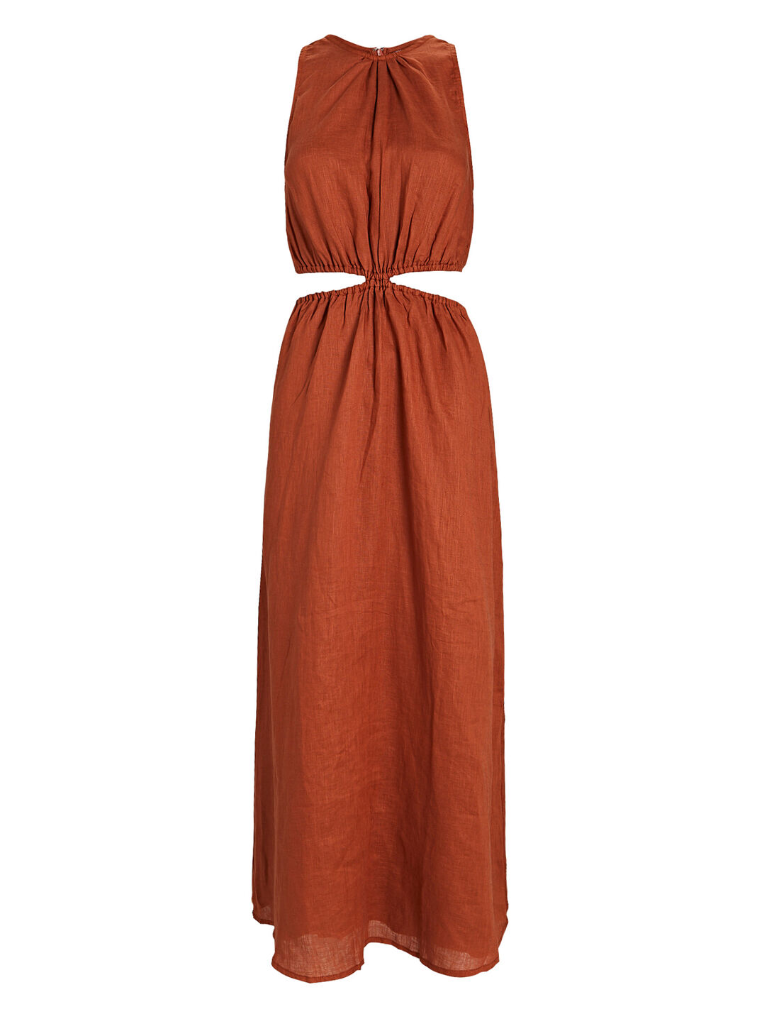 Trapani Cut-Out Linen Midi Dress