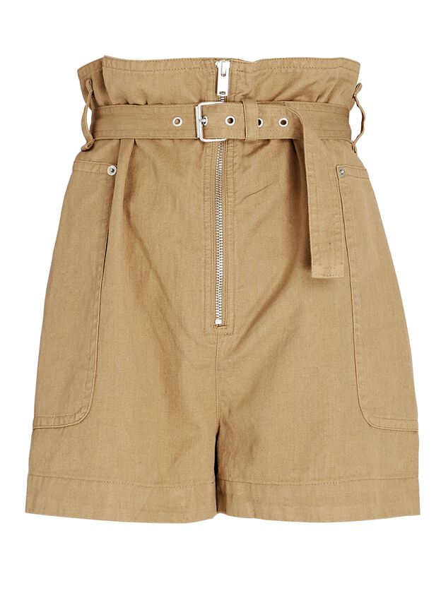 Parana Belted Cotton-Linen Shorts