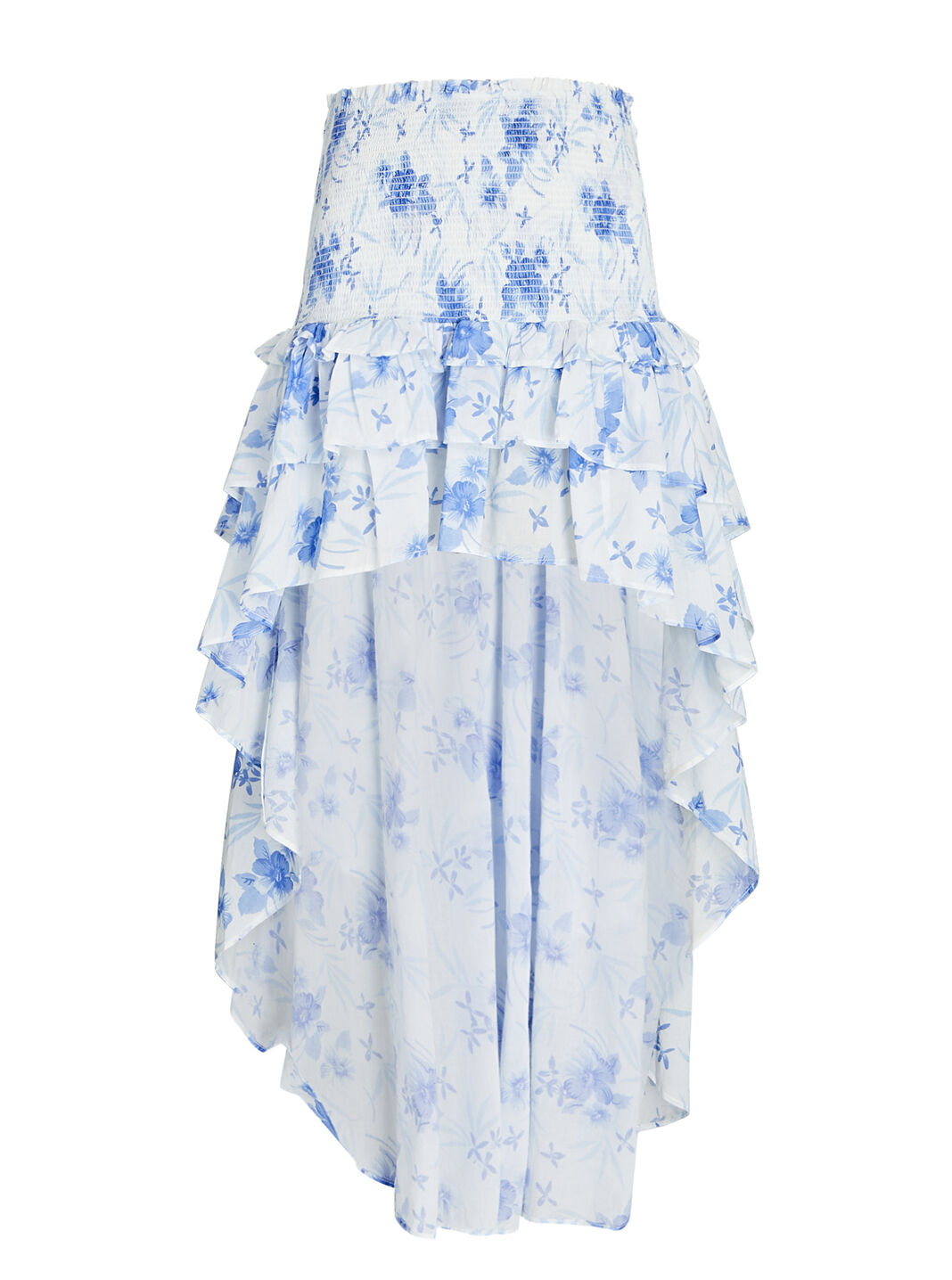 Palani Floral Asymmetric Voile Midi Skirt