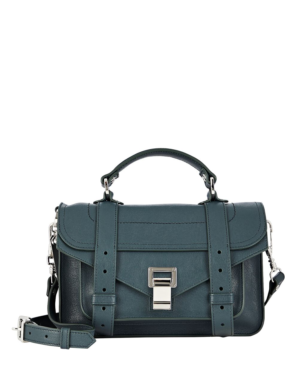 Proenza Schouler Black Lux Leather Small PS1 Keep All Bag
