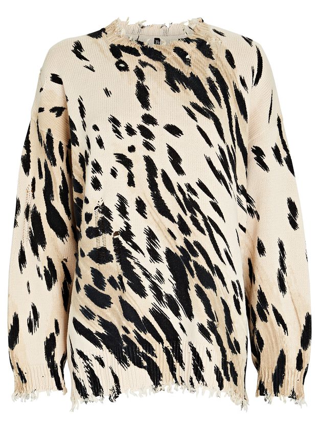 Oversized Cheetah Cotton Sweater