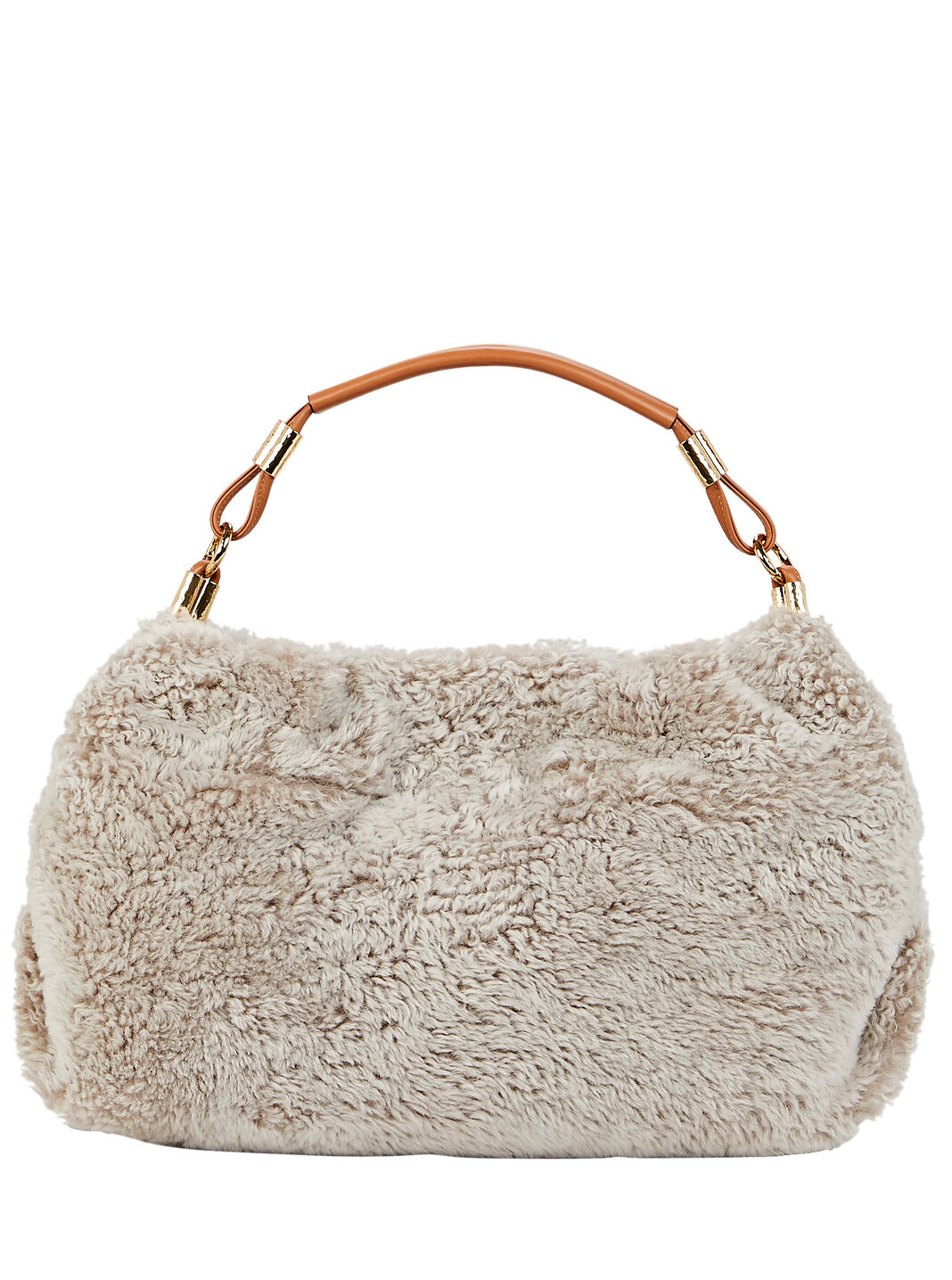 Ulla Johnson Remy Convertible Shearling Clutch In Beige