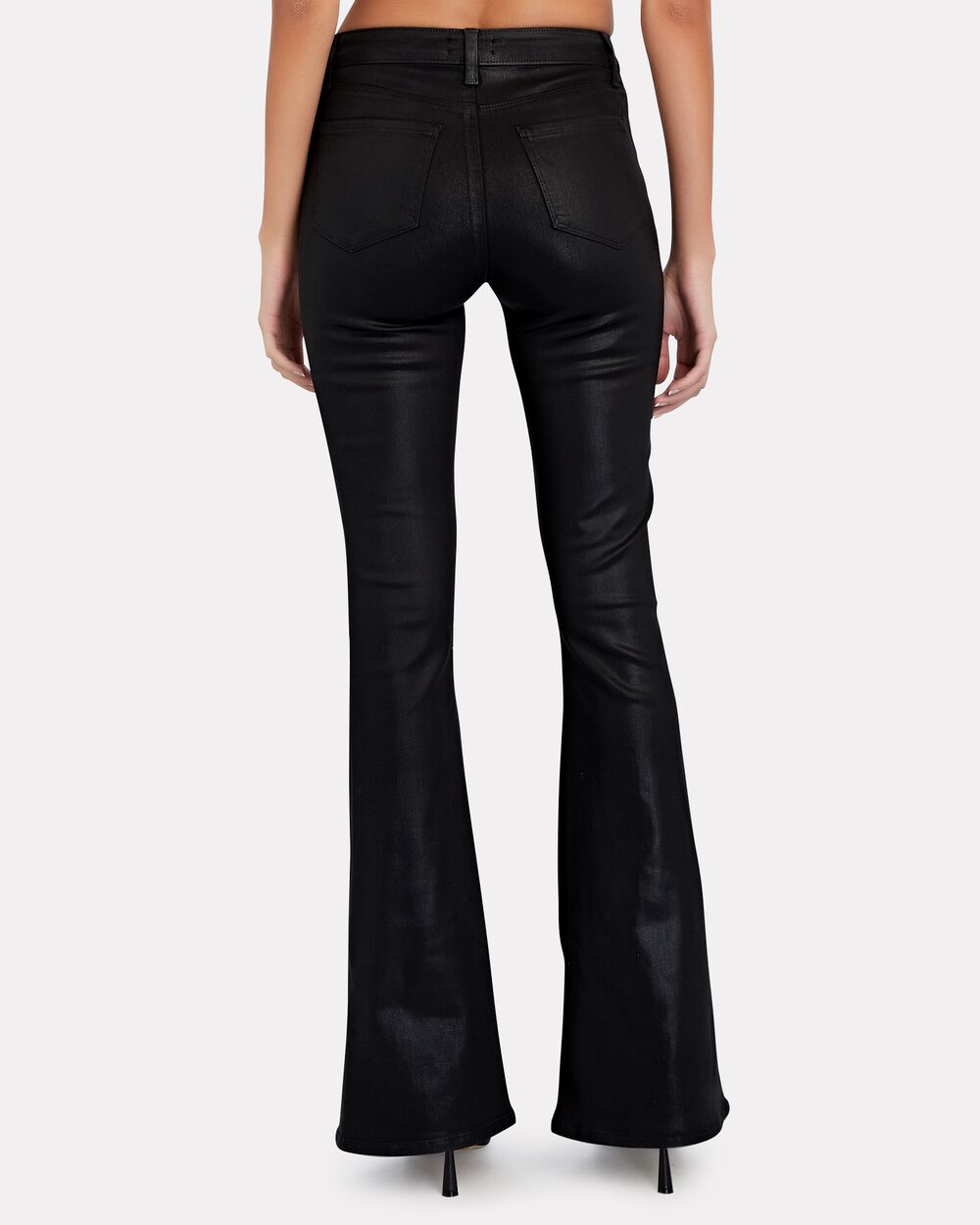 L'Agence Marty Coated High-Rise Flared Jeans