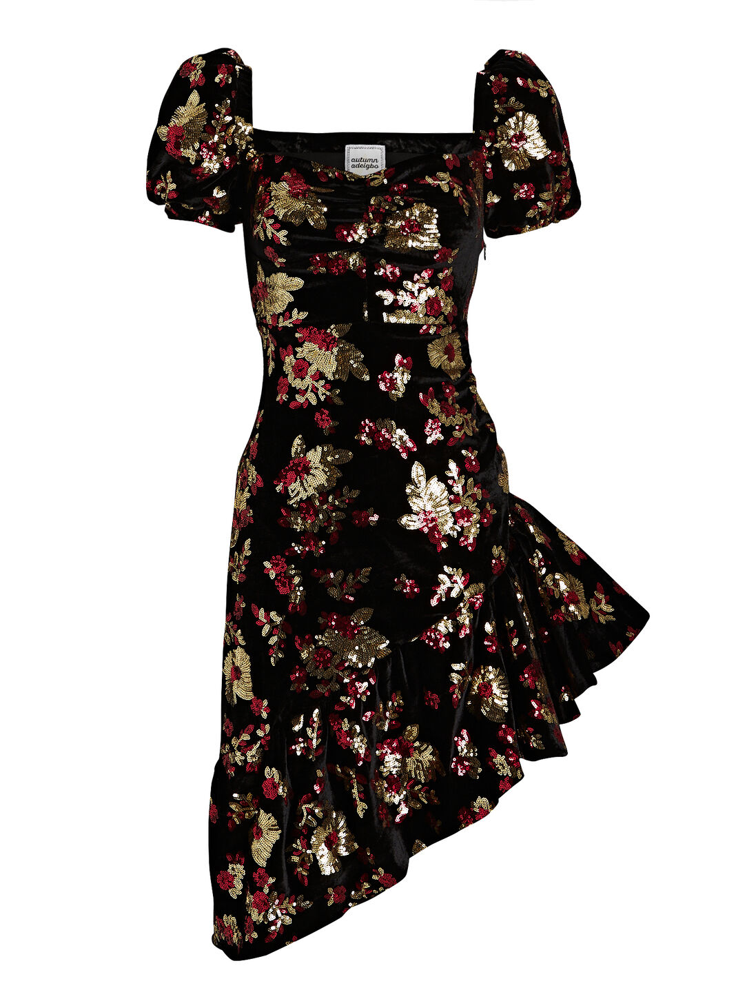 Rosalie Sequined Velvet High-Low Dress