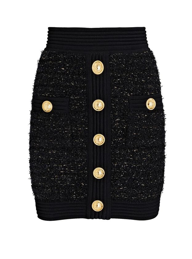 Lurex Knit Tweed Mini Skirt