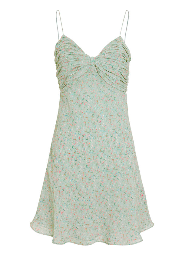 Printed Mini Sage Slip Dress
