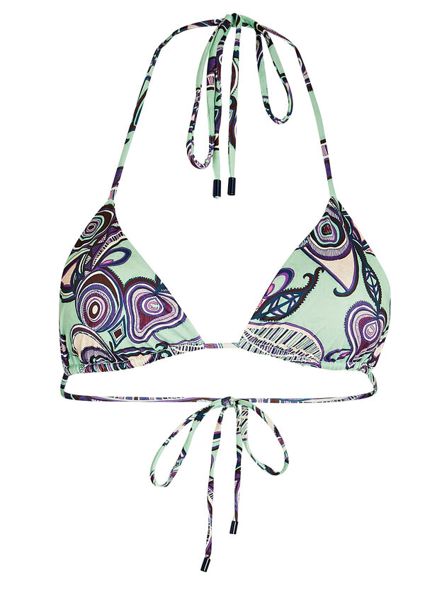 Devin Printed Triangle Bikini Top