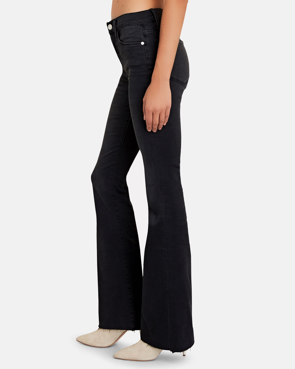 FRAME Le High Flare Jeans In Black