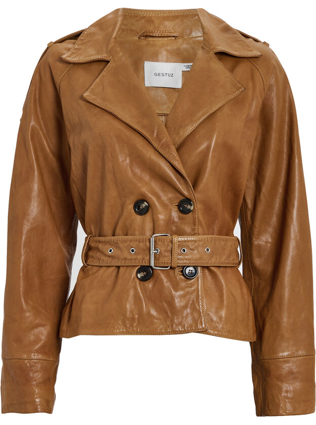 Violitta Belted Leather Jacket