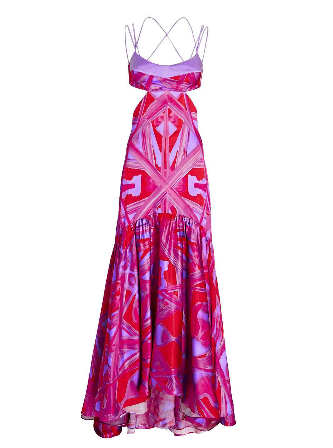 Katherine Tie-Back Silk-Blend Maxi Dress