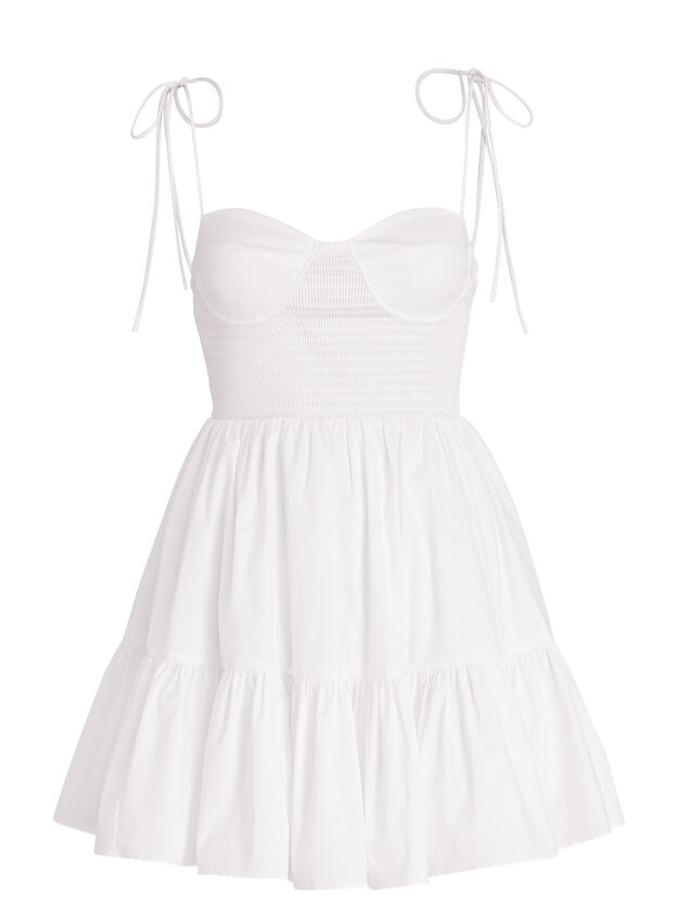 Landry Tie-Shoulder Cotton Mini Dress