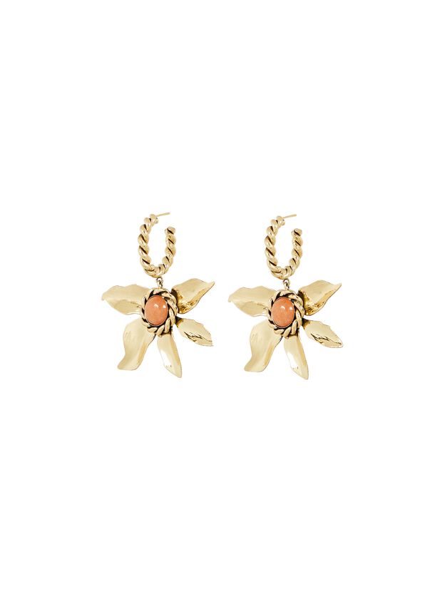 Laurel Flower Coral Earrings