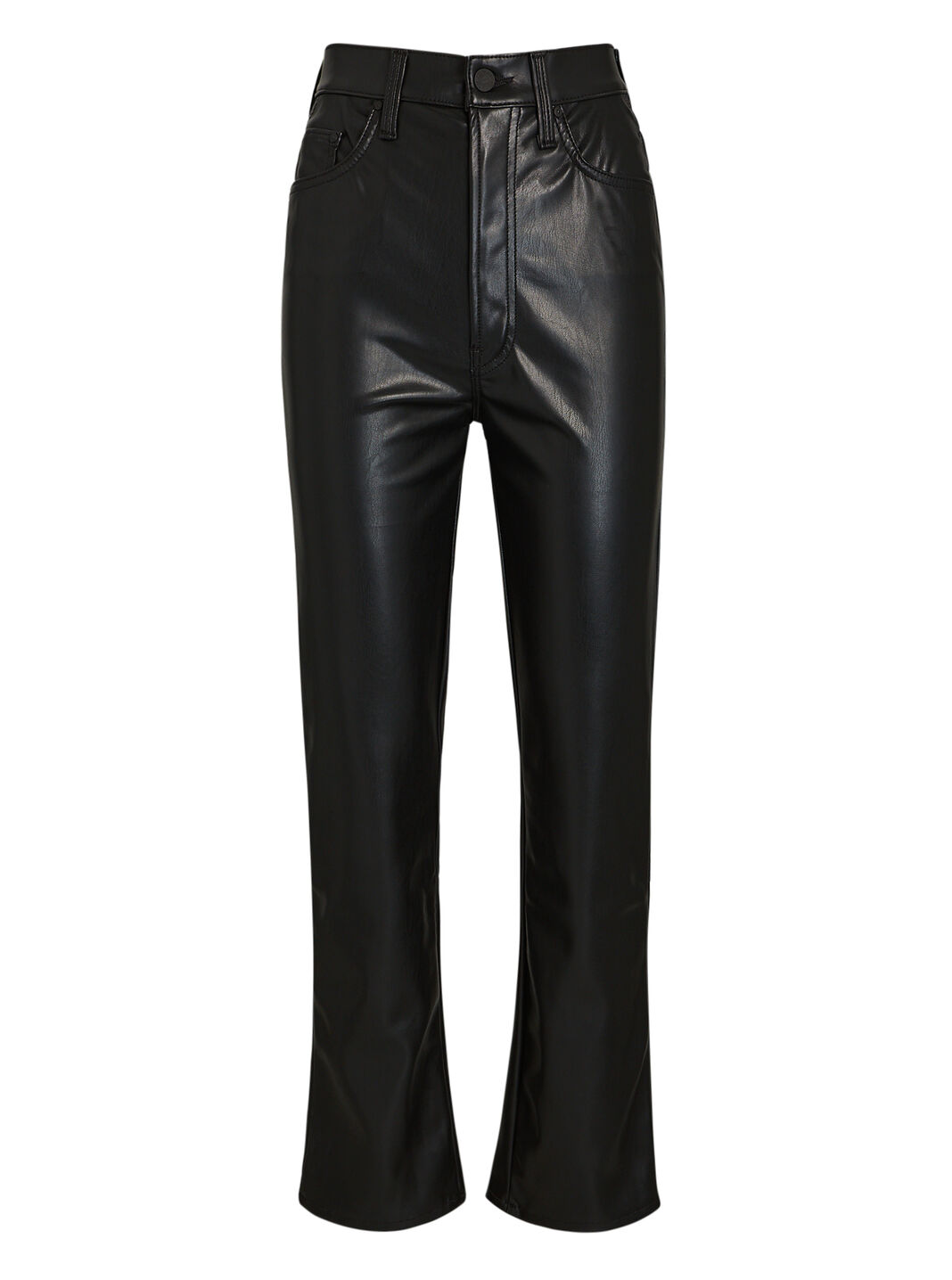 Rider High-Rise Faux-Leather Ankle Jeans
