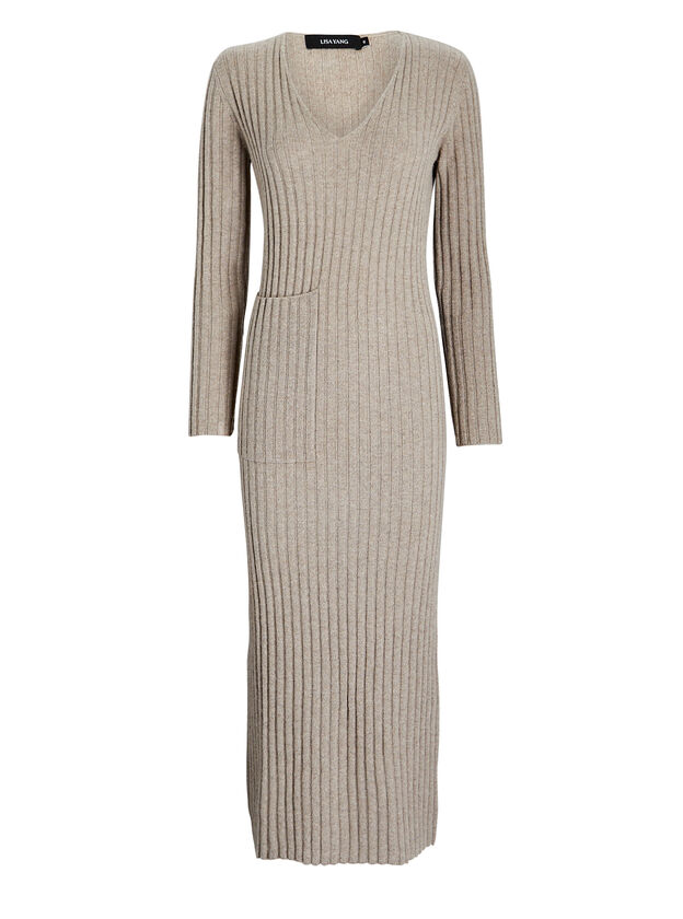 Willow Ribbed Cashmere Midi Dress