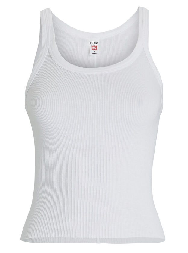 Cropped Ribbed Cotton Tank Top