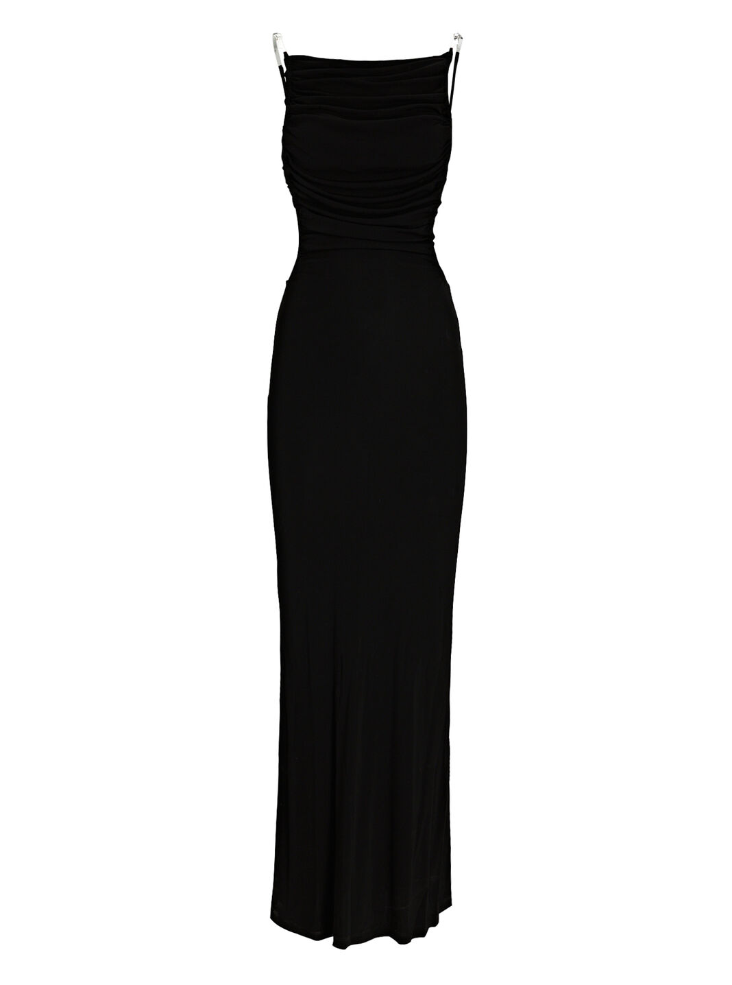 Open-Back Ruched Maxi Dress