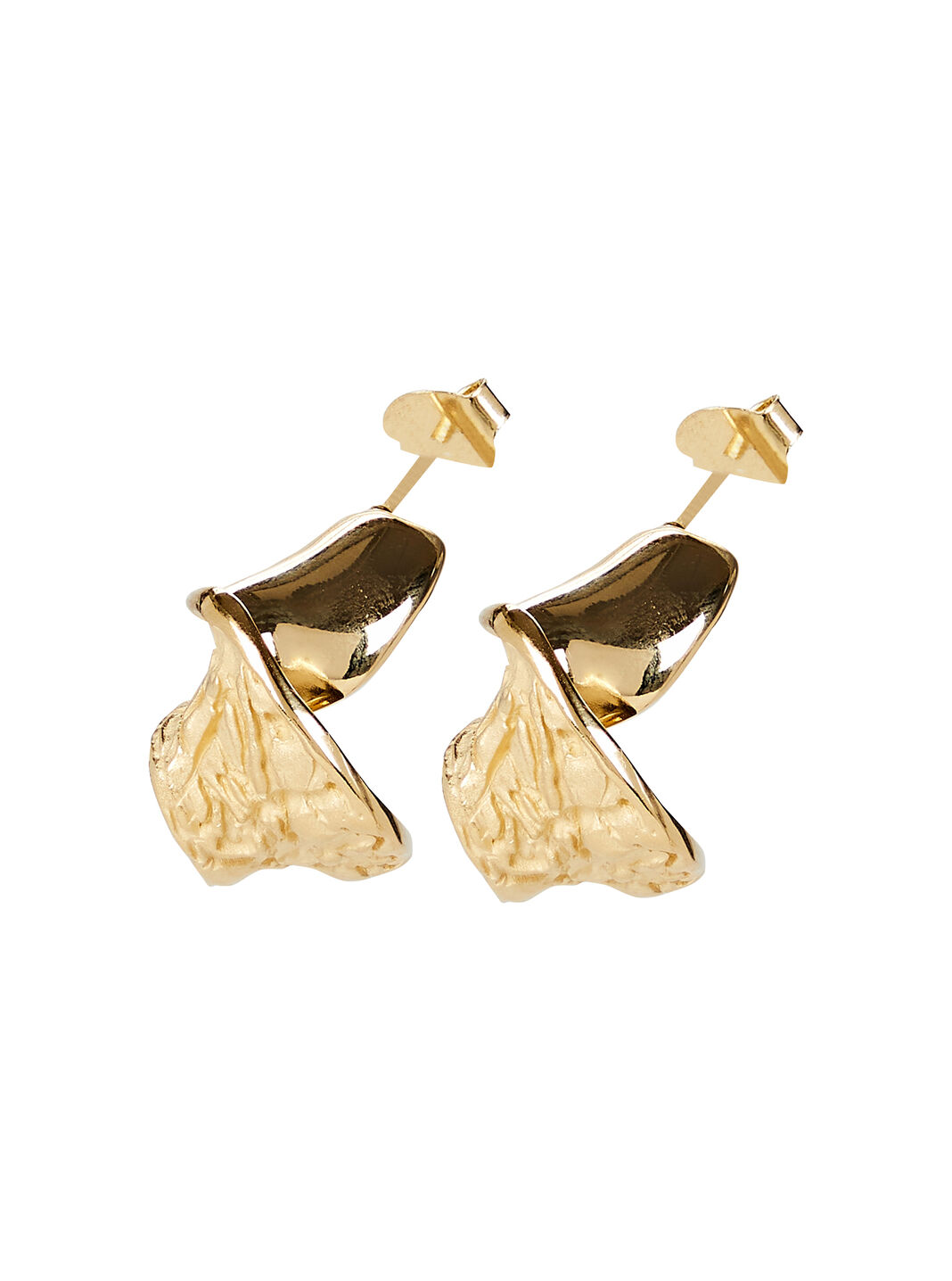 14k Gold Vermeil Organic Curved Earrings