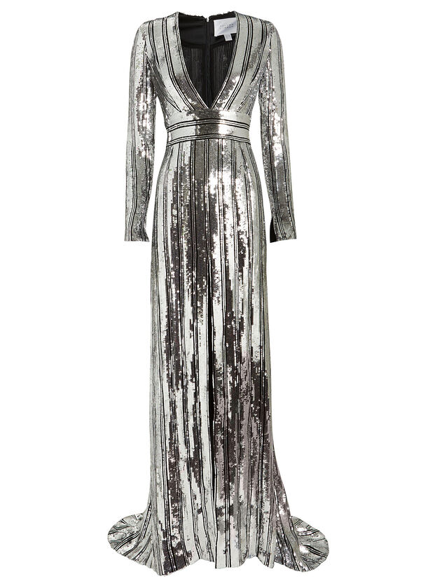 Stardust Deep V Sequin Gown