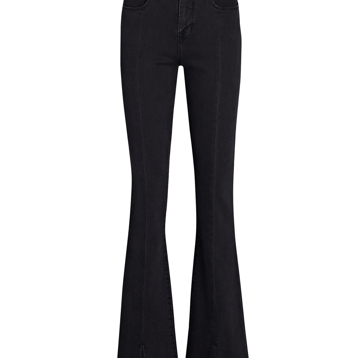 L'Agence Beatrix Split-Hem Bootcut Jeans In Black