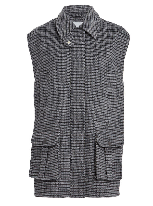 Checked Wool Oversized Vest