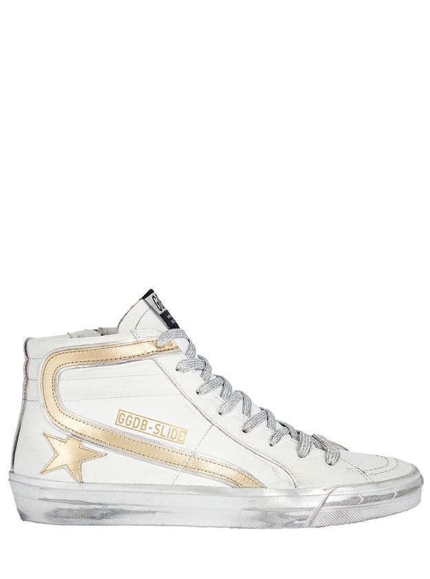 Slide Leather High-Top Sneakers