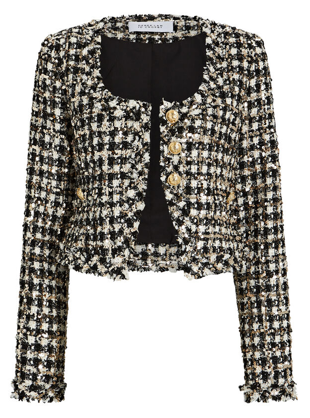 Jacqueline Embellished Bouclé-Tweed Jacket
