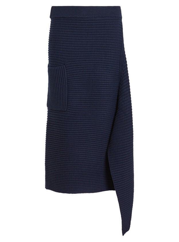 Merino Wool Origami Slit Skirt