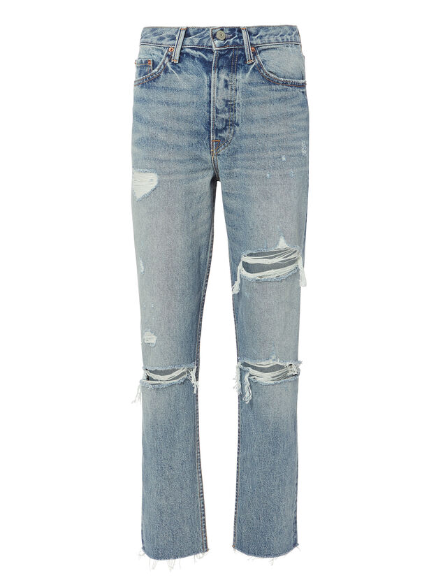 Karolina High-Rise Slashed Jeans