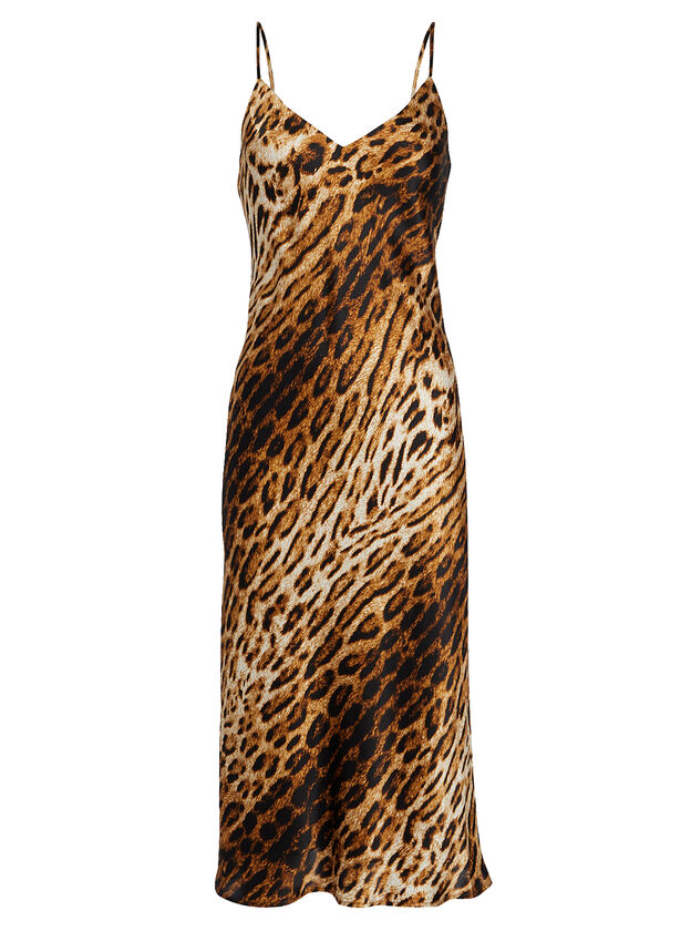 Jodie Silk Cheetah Slip Dress