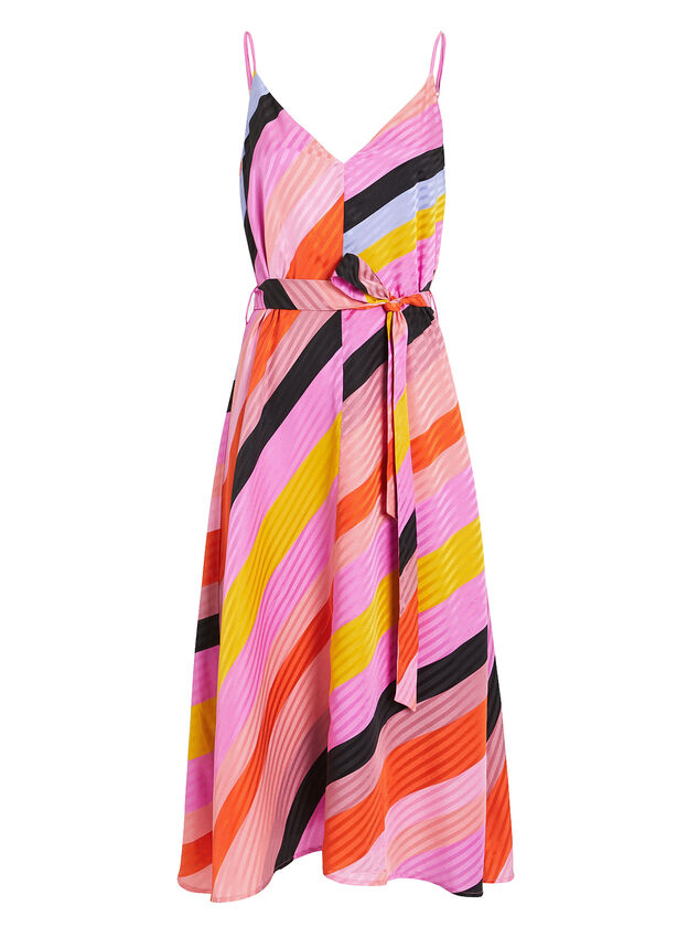 Gianna Striped Silk Dress