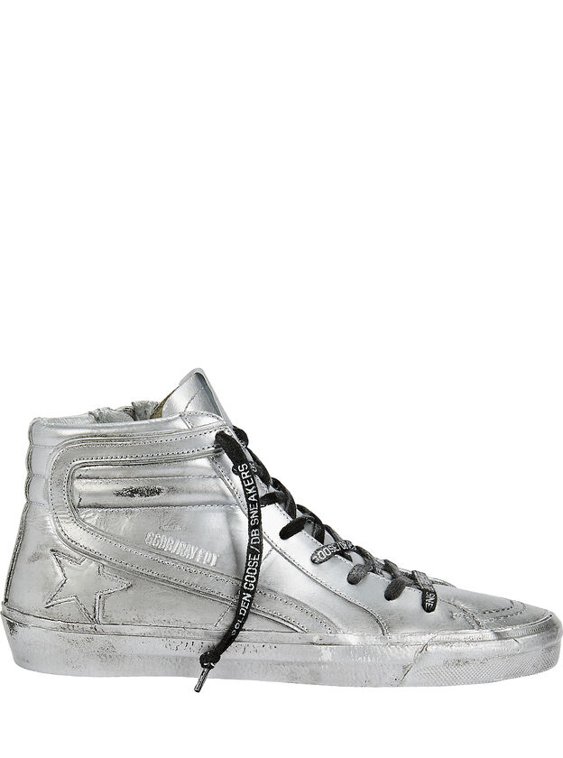 Slide Limited Edition Silver High-Top Sneakers