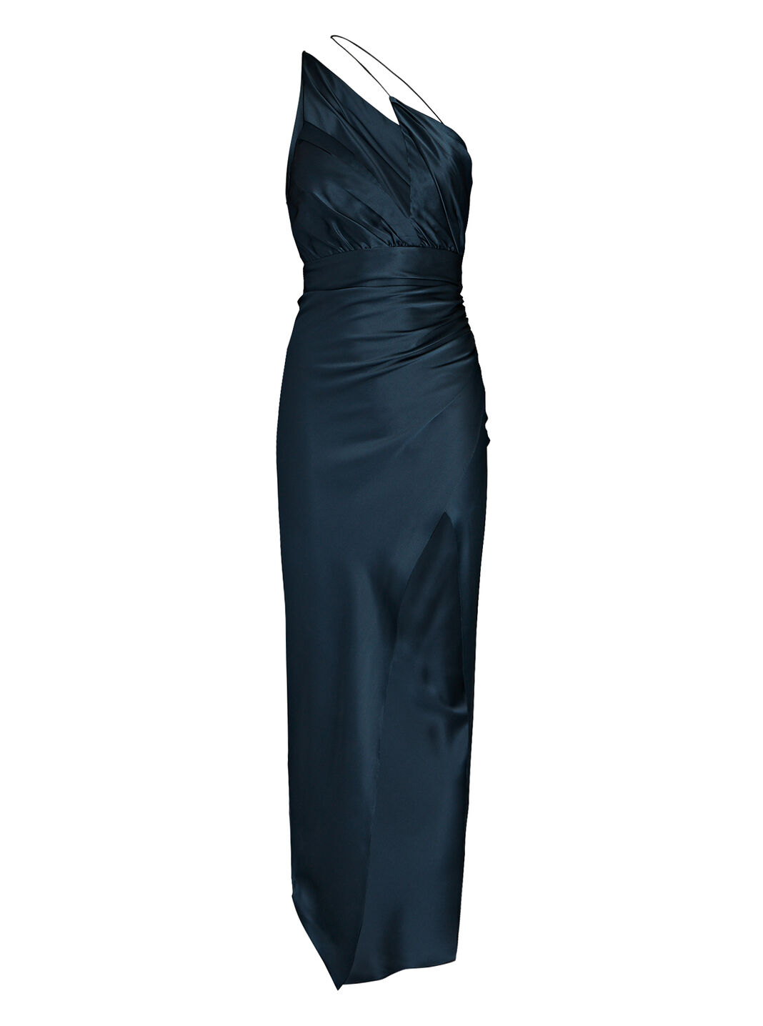 Asymmetric Plunge Silk Gown
