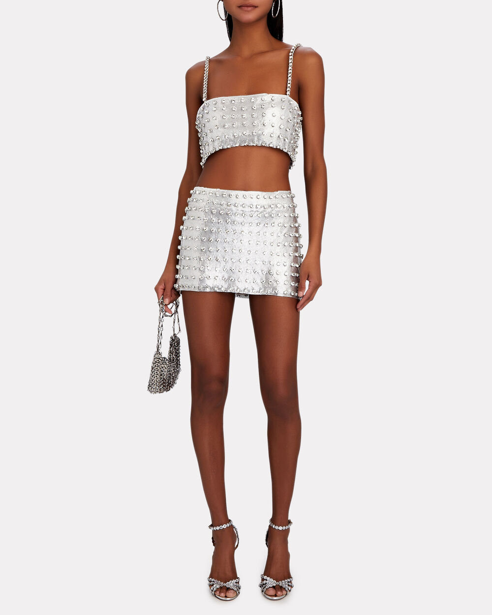 Cropped Mesh Sequins & Pearl Top — Kim and Cloth