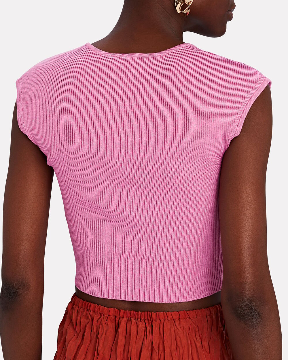 Mixed Stripes Rib Knit Crop Top - Ready to Wear