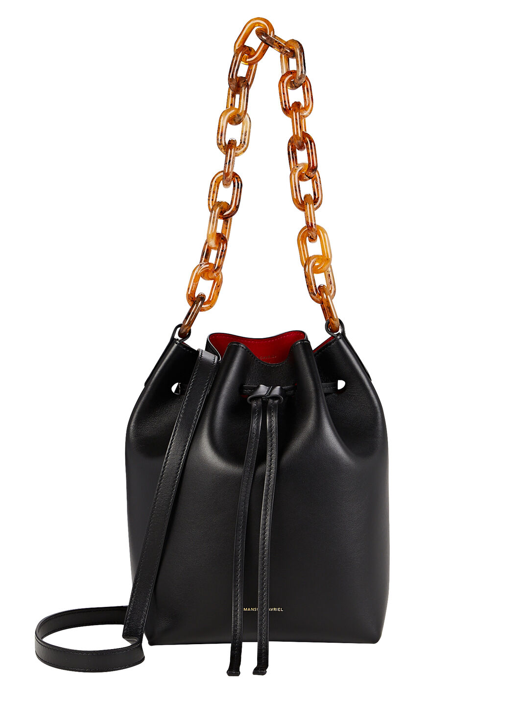 Chain Link Leather Bucket Bag